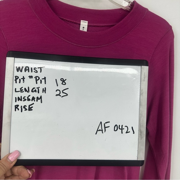 Athleta Fitted Long Sleeve Shirt Plum Pink Size XL | AF421 - Picture 6 of 6